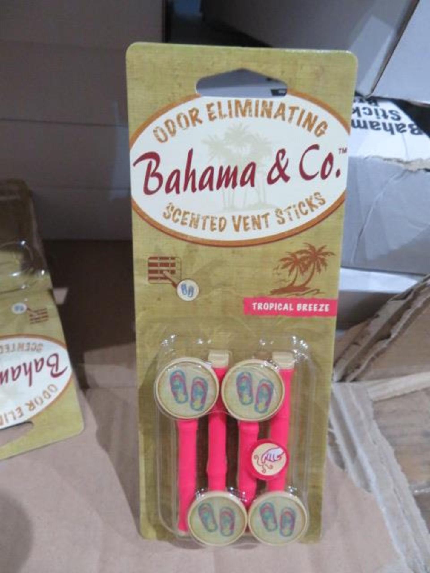 288 PACKS OF BAHAMA & CO SCENTED VENT STICK AIR FRESHNERS FOR CARS