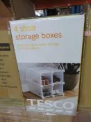 20 x SETS OF TESCO 4 SHOE STORAGE BOXES - INTERLOCKING VERSATILE STORAGE TO FIT ANY SPACE