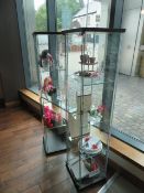 2 GLASS DISPLAY CABINETS INCLUDING CONTENTS