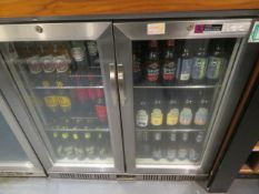 STAINLESS STEEL & GLASS FRONT LEC BOTTLE FRIDGE (EXCLUDES CONTENTS)