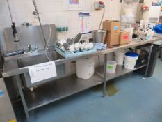 LARGE STAINLESS STEEL DISHWASHING STATION