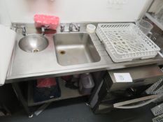 STAINLESS STEEL DISHWASHING STATION W/ 2 SINKS