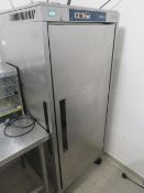 WILLIAMS LARGE STAINLESS STEEL REFRIDGERATOR ON WH