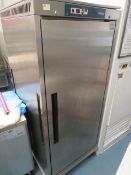 WILLIAMS LARGE STAINLESS STEEL REFRIDGERATOR ON WH