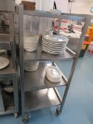 4 TIER STAINLESS STEEL RACK ON WHEELS