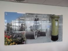 A EXTRA LARGE GLASS CANVAS STYLE HISTORIC PHOTOGRA