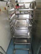 STAINLESS STEEL TROLLEY ON WHEELS