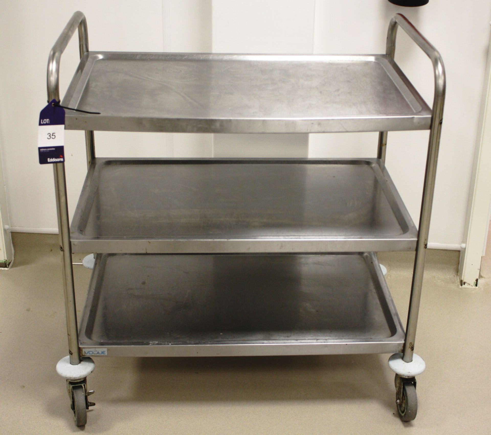 Stainless Steel Mobile 3 Tier Trolley