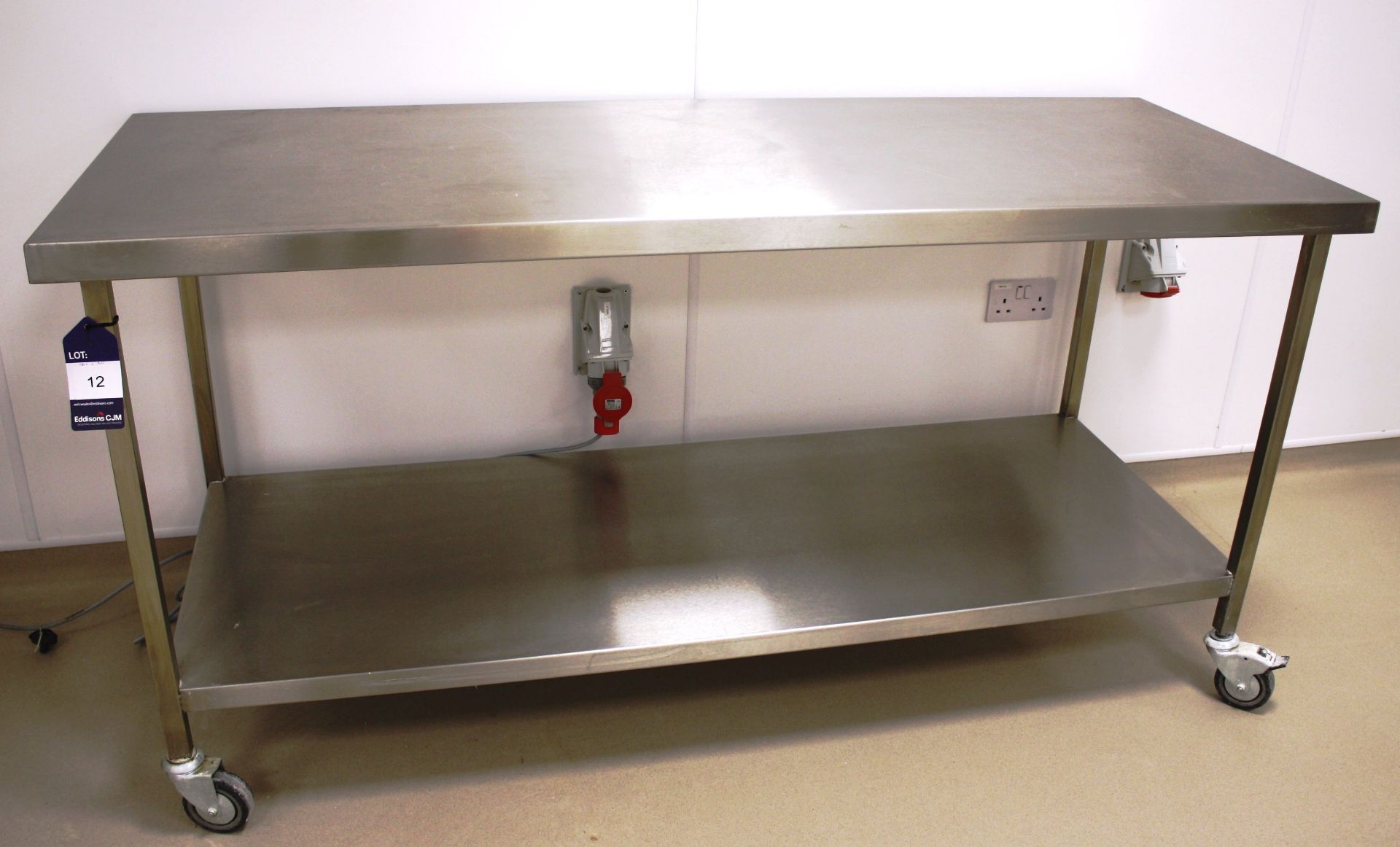 Stainless Steel Mobile Two Tier Bench 1800 x 700