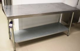 Vogue Stainless Steel Two Tier Bench 1800 x 700