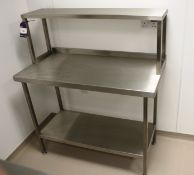 Stainless Steel Two Tier Bench with Gantry 1200 x