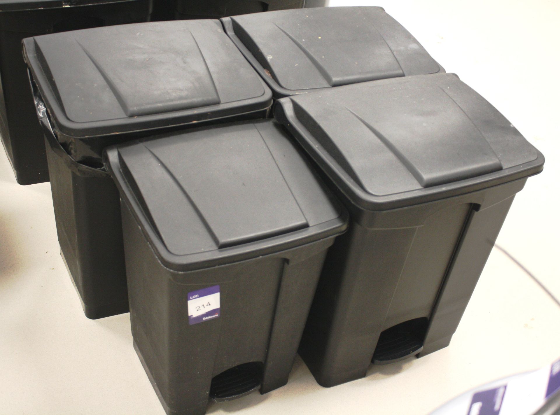 4 x Black Footpeddle Bins