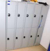 8 x Grey Steel Double Lockers