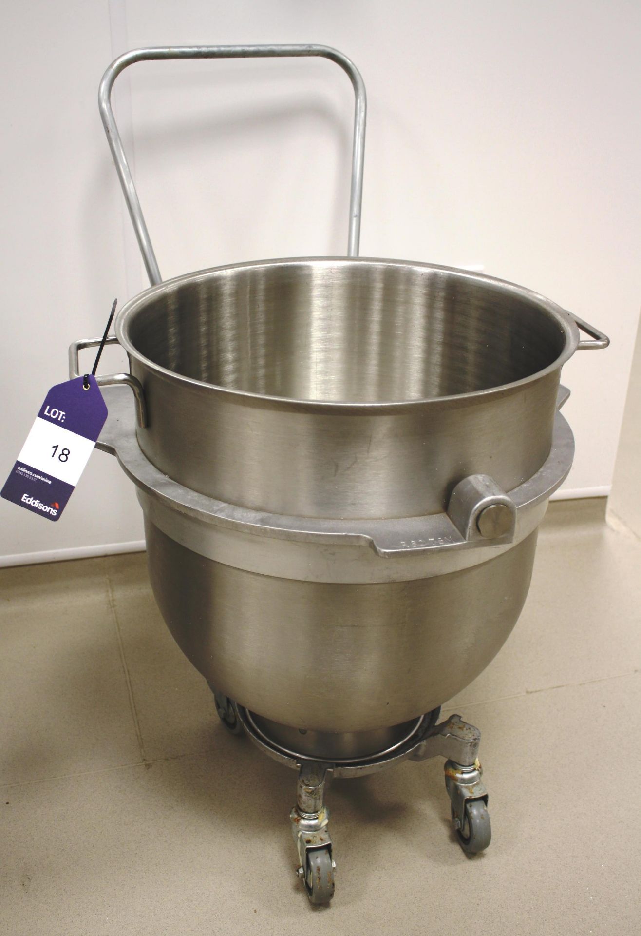 Stainless Steel Mixing Bowl R6075M with Mobile Tro