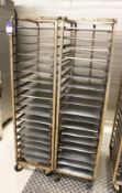 2 x Mobile Baking Racks 18 Grid with Trays