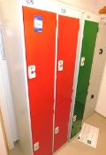 3 x Coloured Double Steel Lockers