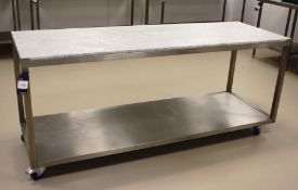 Stainless Steel Bench with Granite Top 2100 x 700