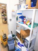 Mop Buckets, Brushes, Contents of Cleaning Product