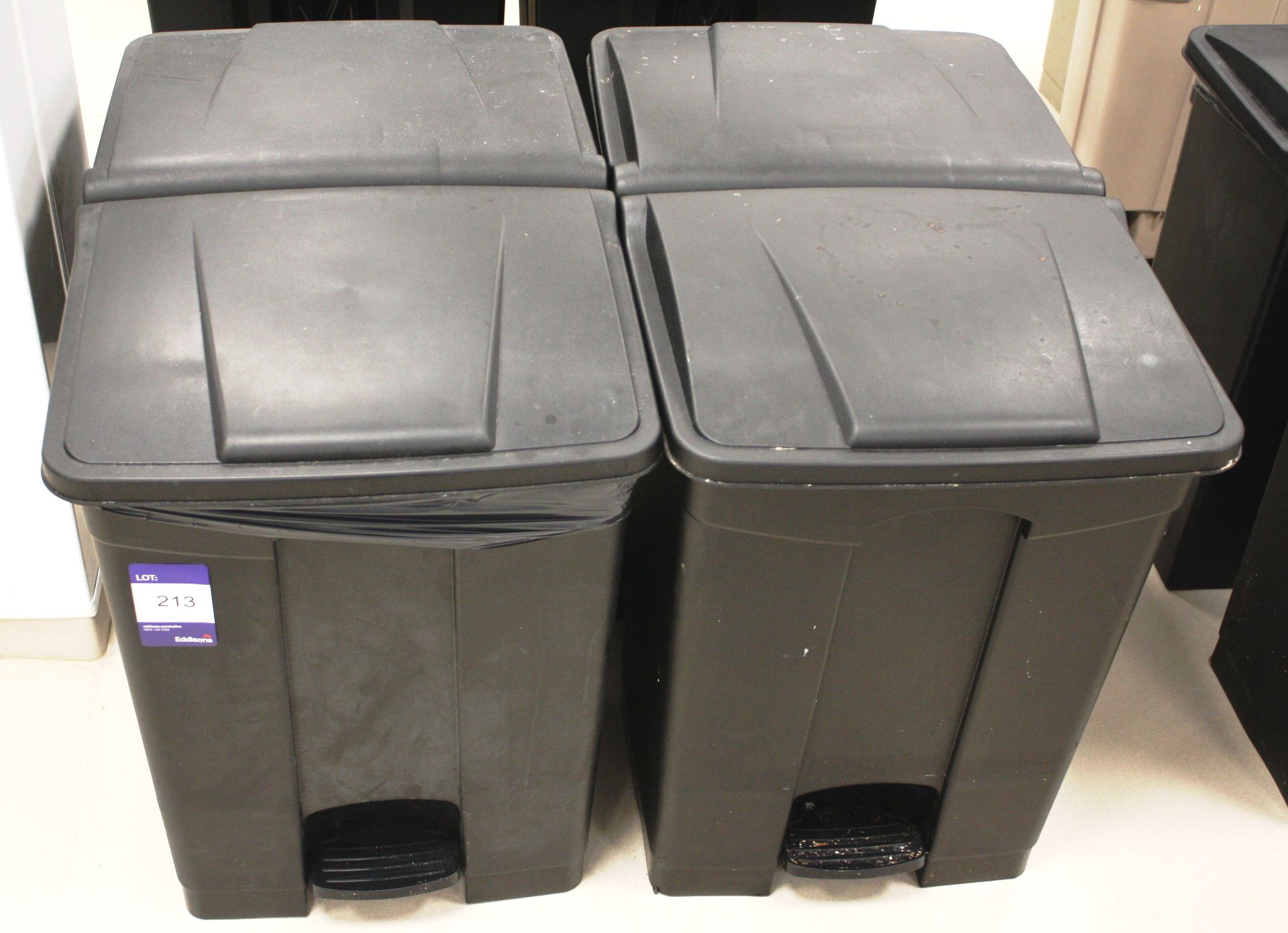 4 x Black Footpeddle Bins