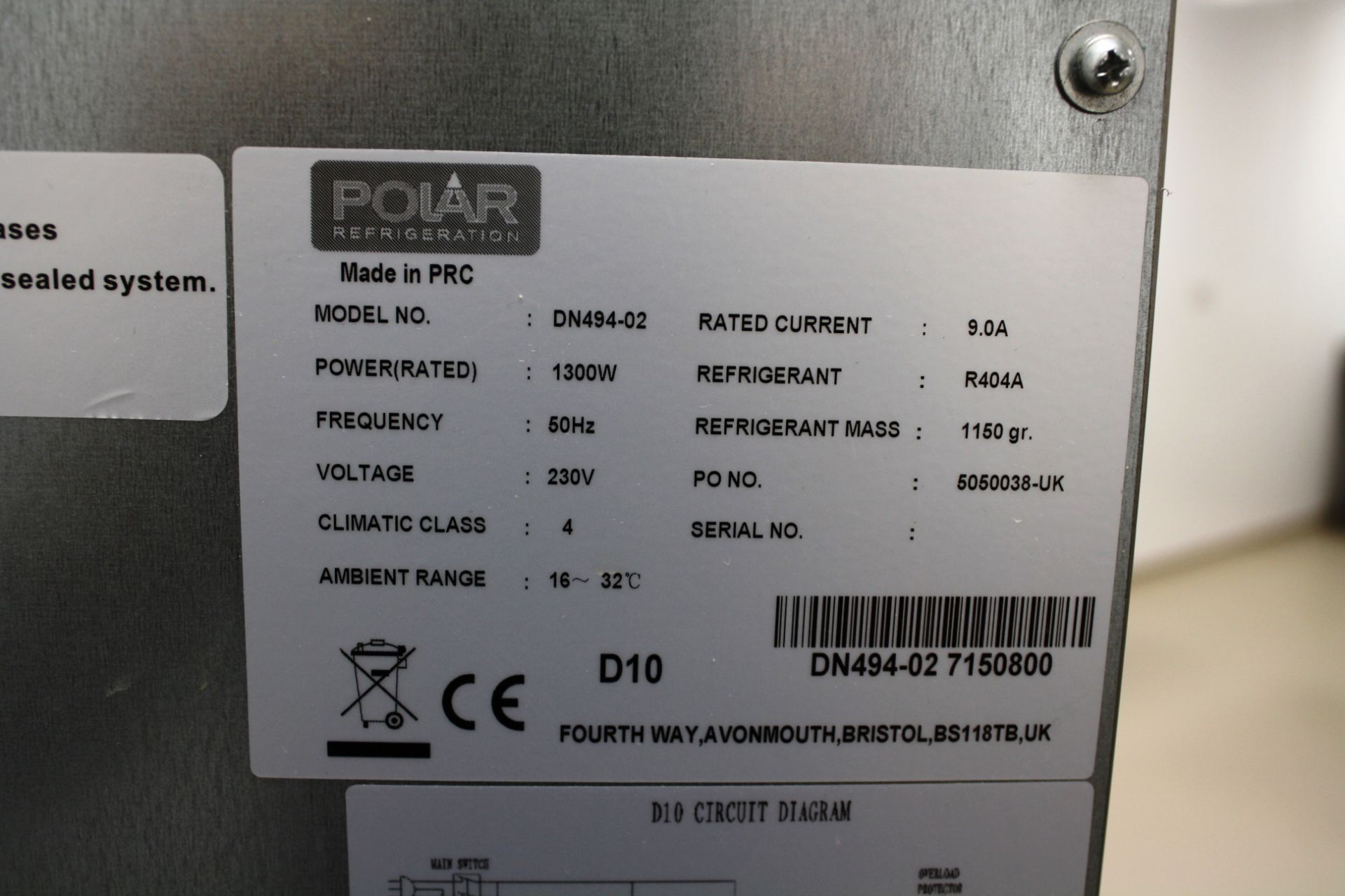 Polar Blast Chiller Model DN494-02 (1300w) - Image 2 of 2