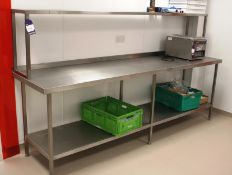 Stainless Steel Two Tier Bench with Gantry 2700 x