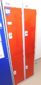 2 x Red Double Steel Lockers