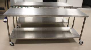 Stainless Steel Two Tier Bench 2100 x 700 (Mobile)