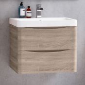 BRAND NEW BOXED 600mm Austin II Light Oak Effect Built In Sink Drawer Unit - Wall Hung.RRP £499.99.