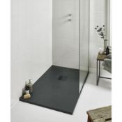 BRAND NEW 1400x800mm Rectangle Black Slate Effect Shower Tray.RRP £569.99.A textured black slate