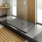 BRAND NEW 1200x800mm Rectangular Slate Effect Shower Tray in Grey. Manufactured in the UK from