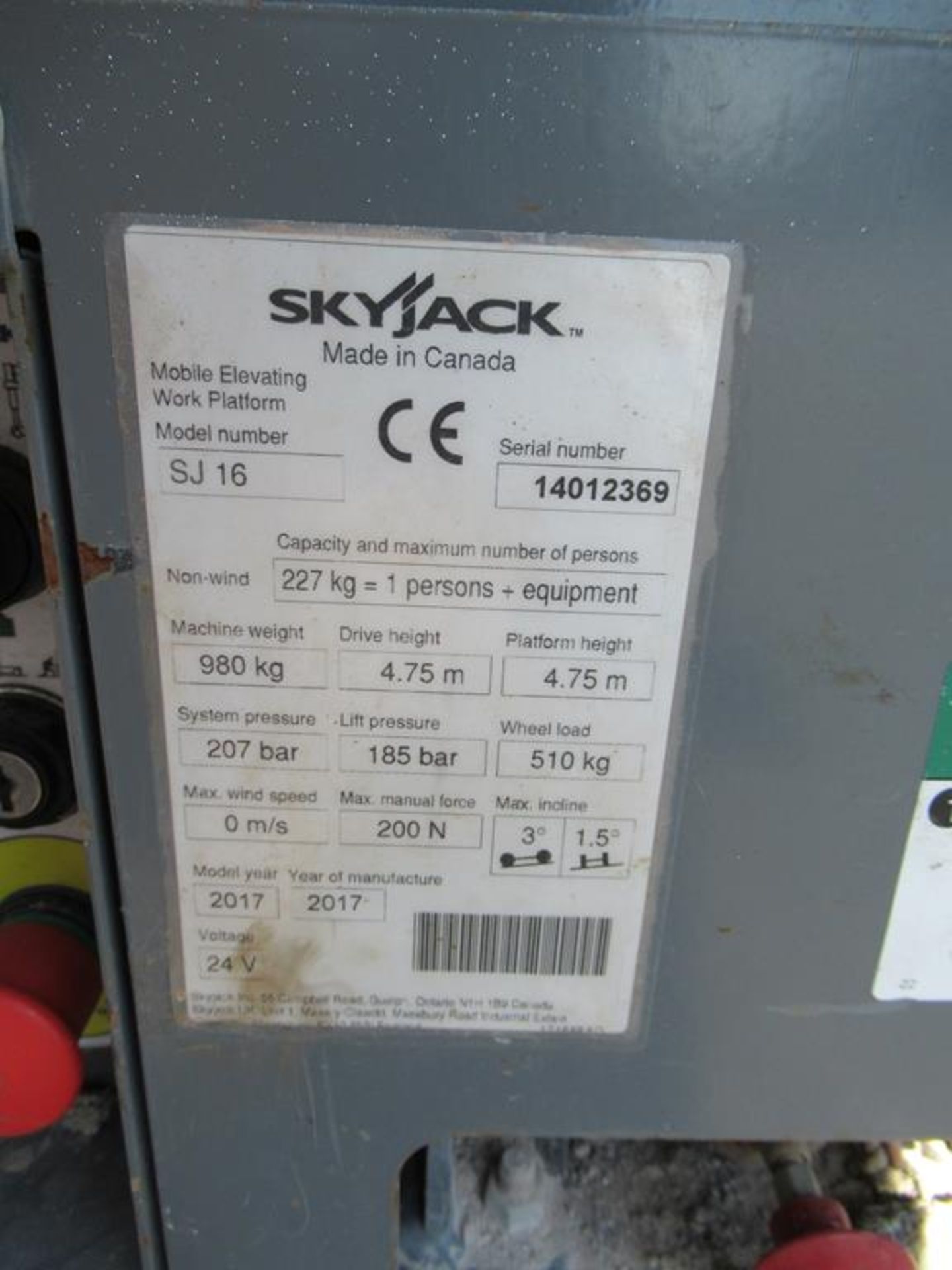 Skyjack SJ16 vertical mast lift - Image 5 of 6