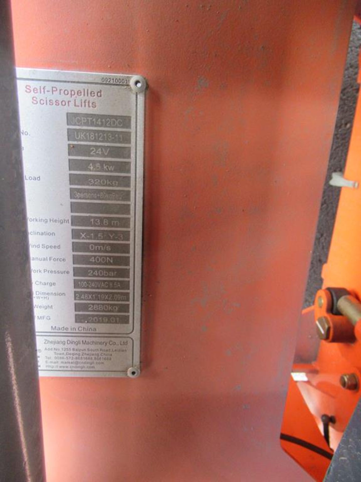 Dingli JCPT 1412 DC 24V electric scissor lift - Image 5 of 7