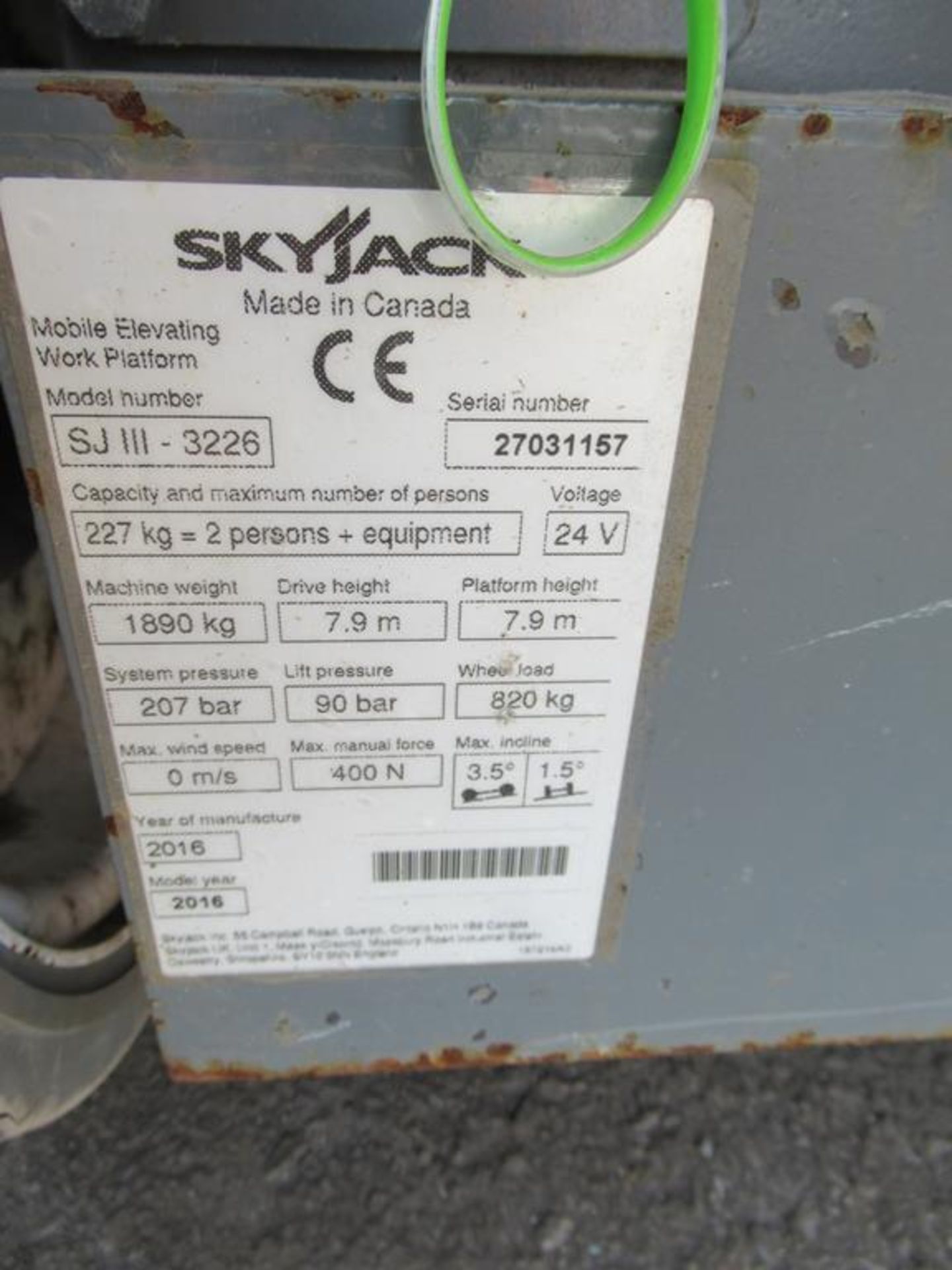 Skyjack SJ111 3226 24V electric scissor lift - Image 5 of 6