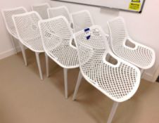 8 x White Plastic Stacking Chairs