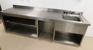 Stainless Steel Fitted Bench with Undershelf and D