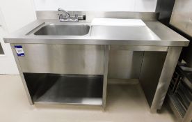 Stainless Steel Deep Well Sink Unit Left Hand Drainer (1500 x 700) (requires disconnection)