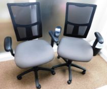 2 x Mesh Back Revolving Office Chairs