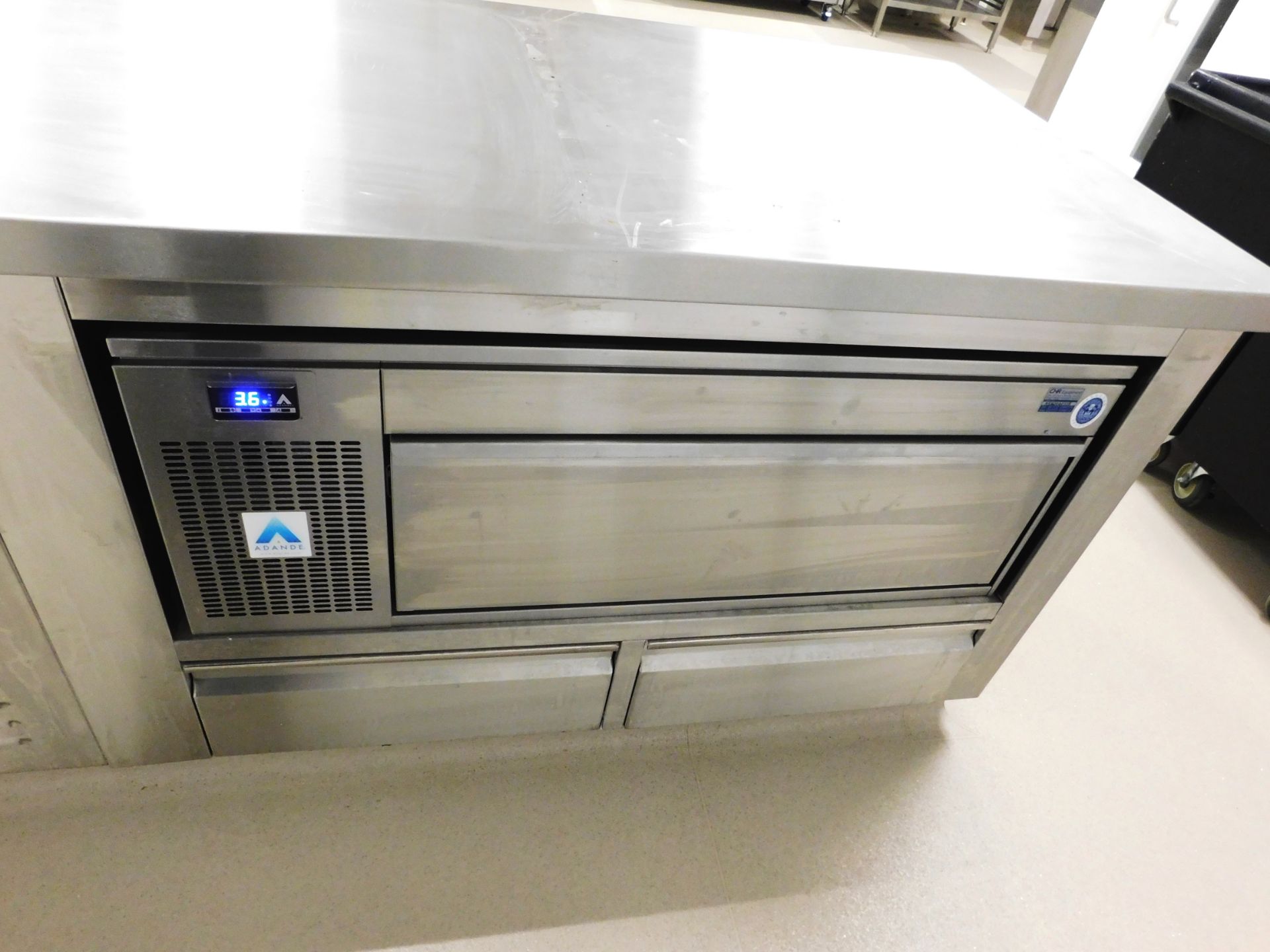 Stainless Steel Kitchen Workstation Comprising Multi Drawer Refrigeration, Induction Hob 4x5kw, Deep - Image 4 of 4