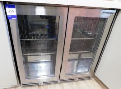 Precision Stainless Steel Double Undercounter Glass Front Fridge