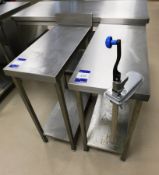 2 x Stainless Steel Narrow Width Bench (400 x 150)