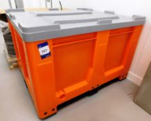 3 x Orange Plastic Pallet Bins 1200x990mm by 750mm deep