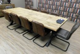 Vintage Conference Table 1000 x 2800mm and 10 x Leather Chairs