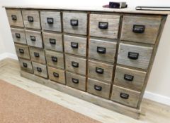 Pine Vintage 24 Drawer Cabinet 1700 x 350