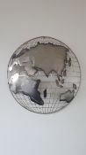 Two Metal Wall Mount World Maps