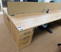 2 x Single Pedestal Desks with Screen Divider