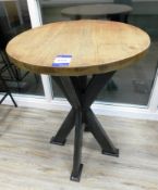 Oak Circular 80cm Steel base Poseur Table