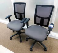2 x Mesh Back Revolving Office Chairs