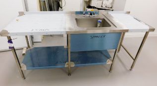 Stainless Steel Bench with Deep Well Sink (2100 x 700)