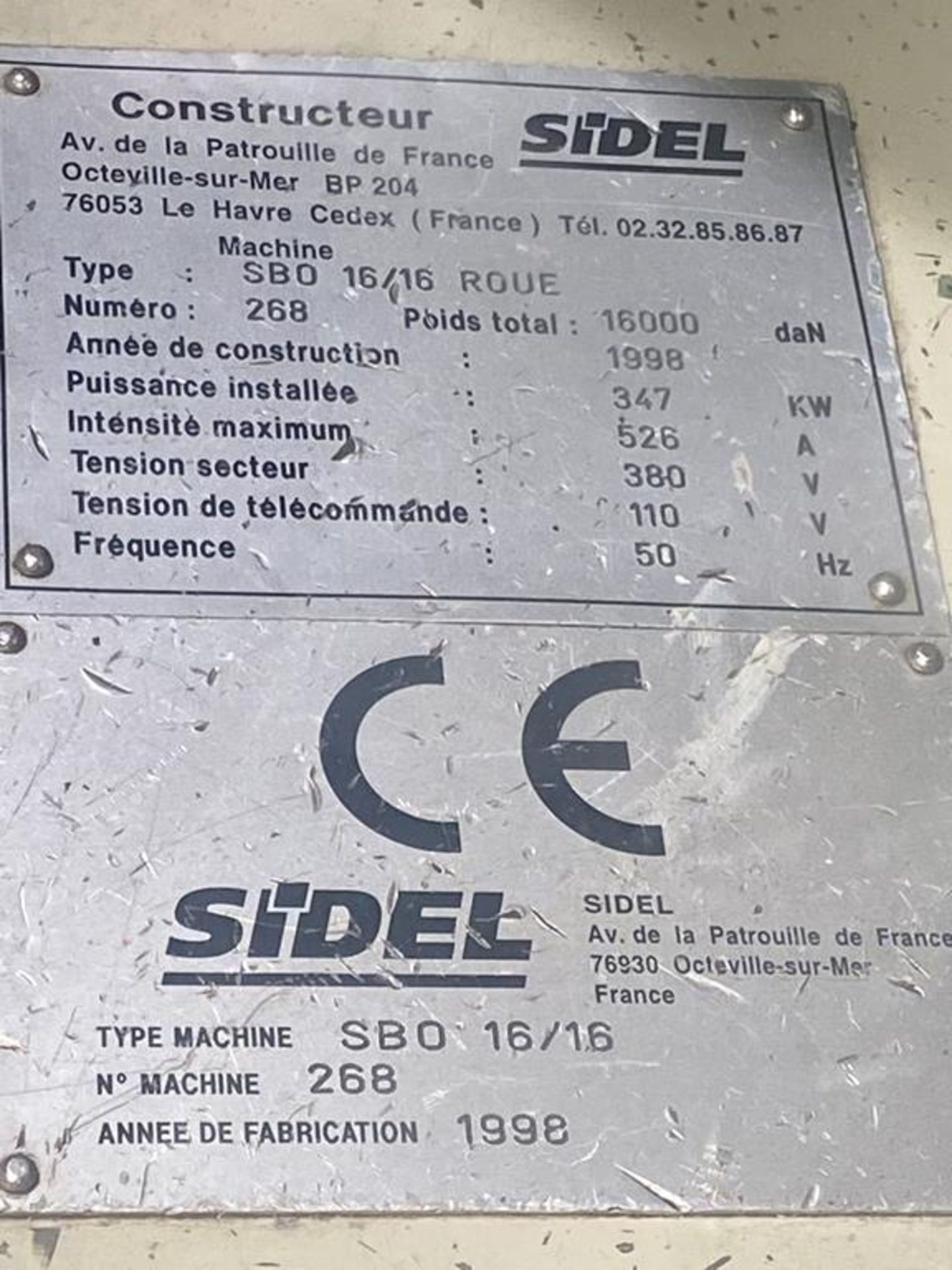 1998 Sidel SB0 16/16 Roue Blow Moulder - Image 10 of 29