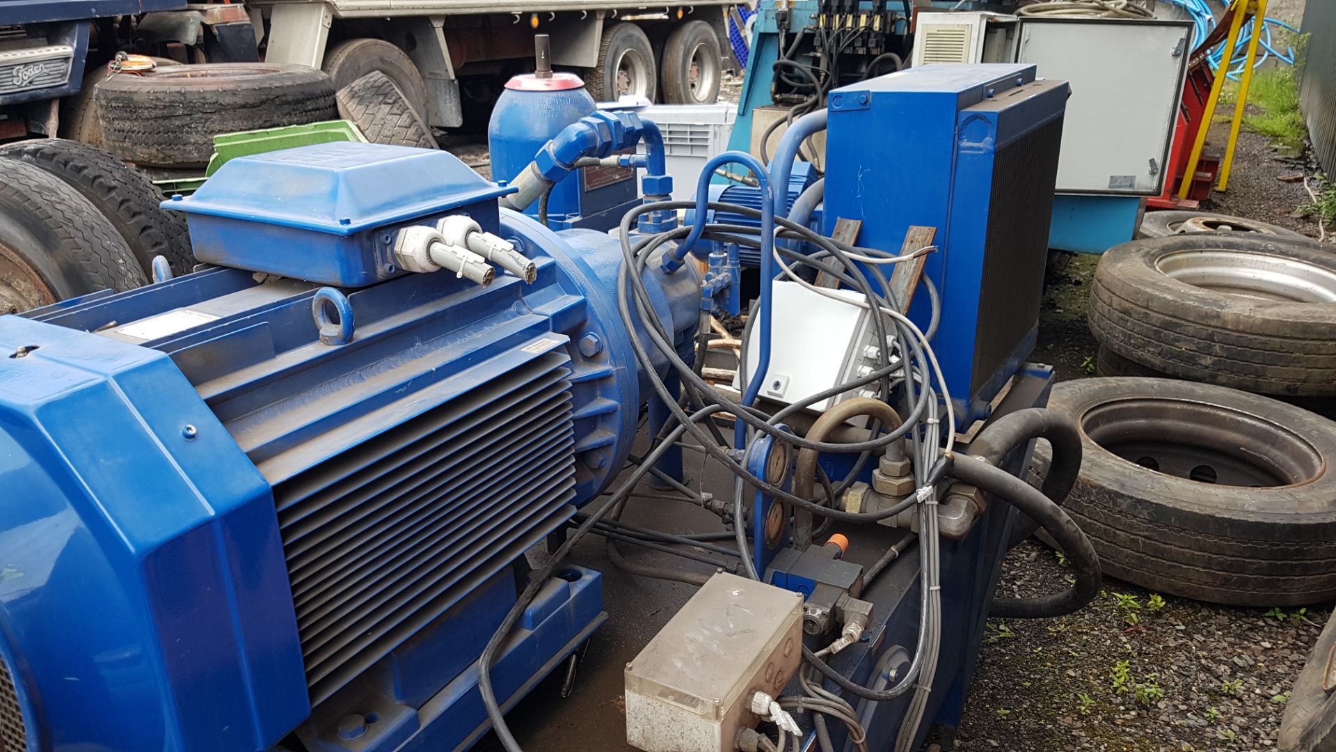 Small Blue Hydraulic Power Pack